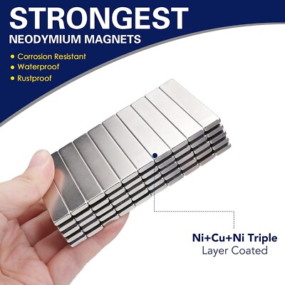 50 Pack Strong Neodymium Bar Magnets Powerful Rare Earth Neodymium | INDIA