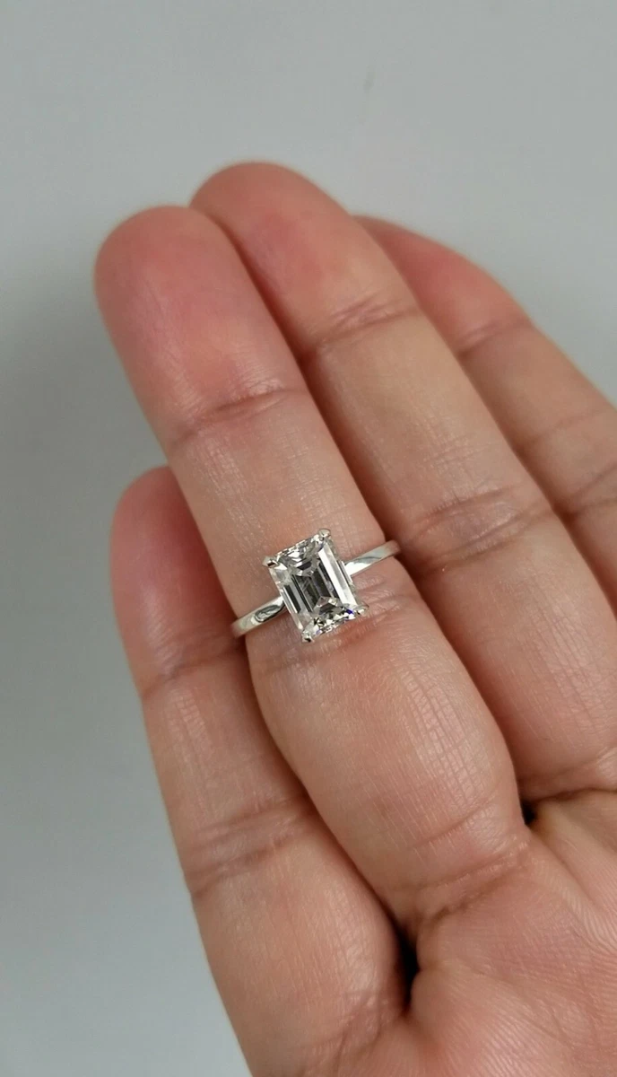 Charles and colvard hotsell emerald cut moissanite