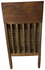 Washboard Brass Antique E Murdock Co. Wooden Winchendon Mass Laundry Colonial
