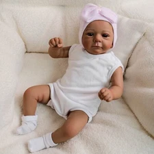 African American Reborn Doll 19" Newborn Realistic Black Baby Doll Toy for Girls