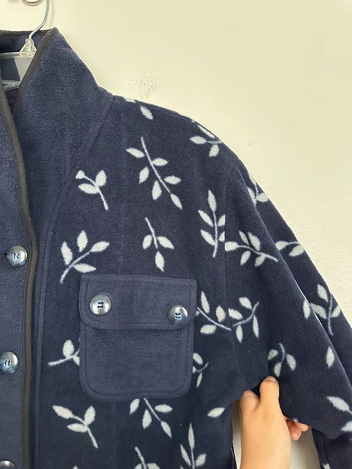 Chaqueta floral acolchada polar Dolce & Gabbana azul marino vintage para mujer mediana Foto 4 de 4