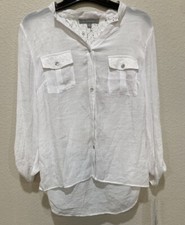 NY Collection Womens Classic White Button Up ...