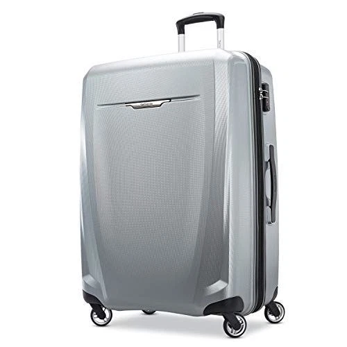 Samsonite Winfield 3 DLX Hardside Expandable Luggage with Spinners, Silver, Chec