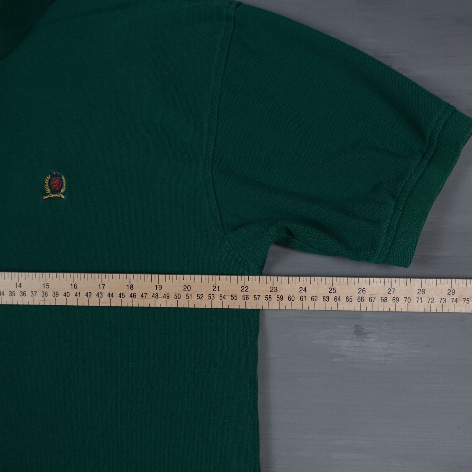 Vintage Tommy Hilfiger Polo Shirt Men XL Green Cr… - image 8