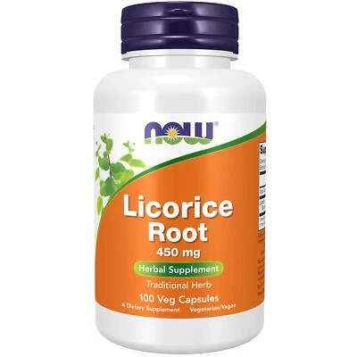 NOW Foods Licorice Root 450mg 100 Veg Capsules, Liver Health, Respiratory System