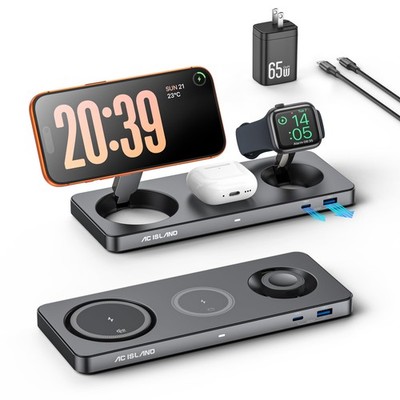 5-in-1 Qi2.2 Wireless Charger for MagSafe, 25W Foldable Magnetic Stand, Trave...