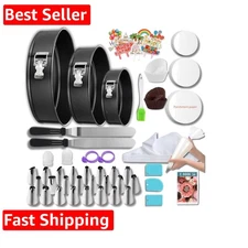 168pcs Cake Pan Sets for Baking + Cake Decorating Supplies: 3 Non-Stick Sprin...