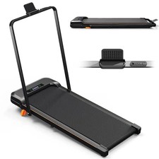 KERDOM - 4 in 1 Climbing Treadmill with Handrail Handle Bar & Phone Holder, 15°