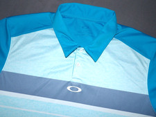 OAKLEY Hydrolix 100 Polyester Striped Performance Polo Golf Shirt Men's XL