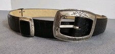 Brighton Women's Belt Medium 2 Tone Reptile Patterns With Conchos 23909