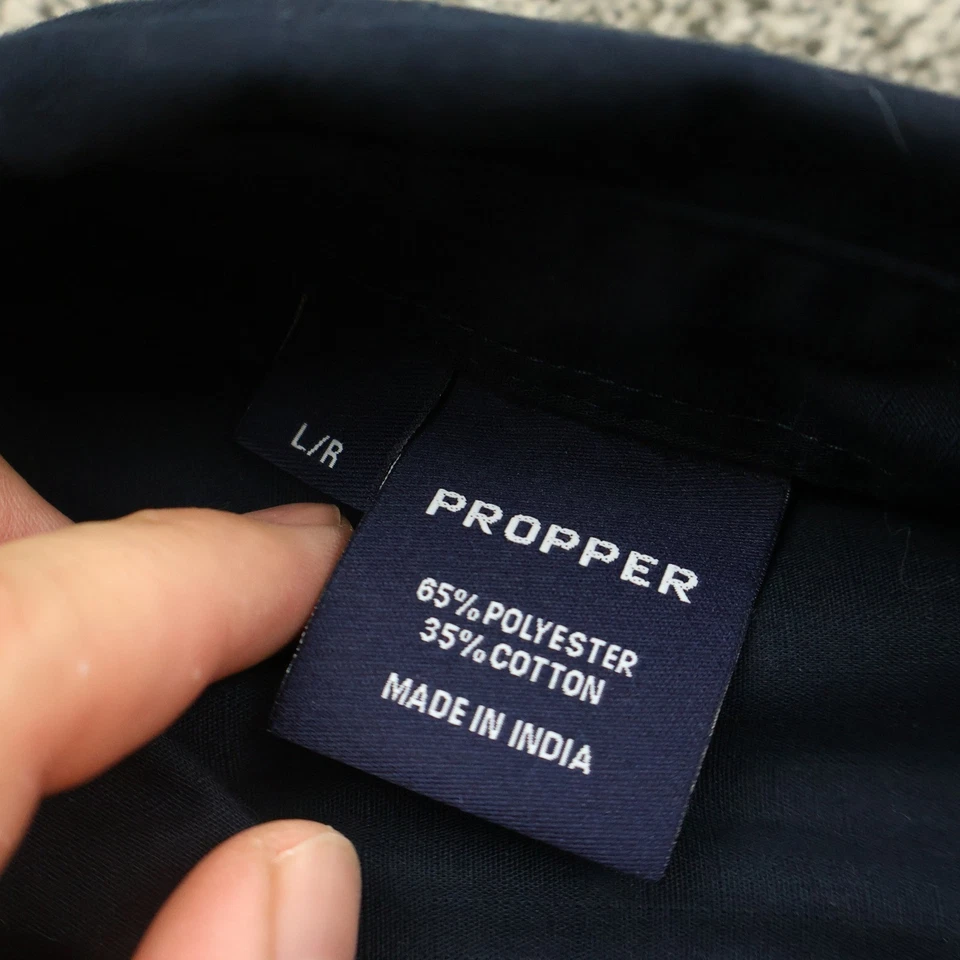 Propper Shirt Mens L Navy Blue Tactical Long Sleeve Workwear Patch Panel zip up - Image 4 of 4