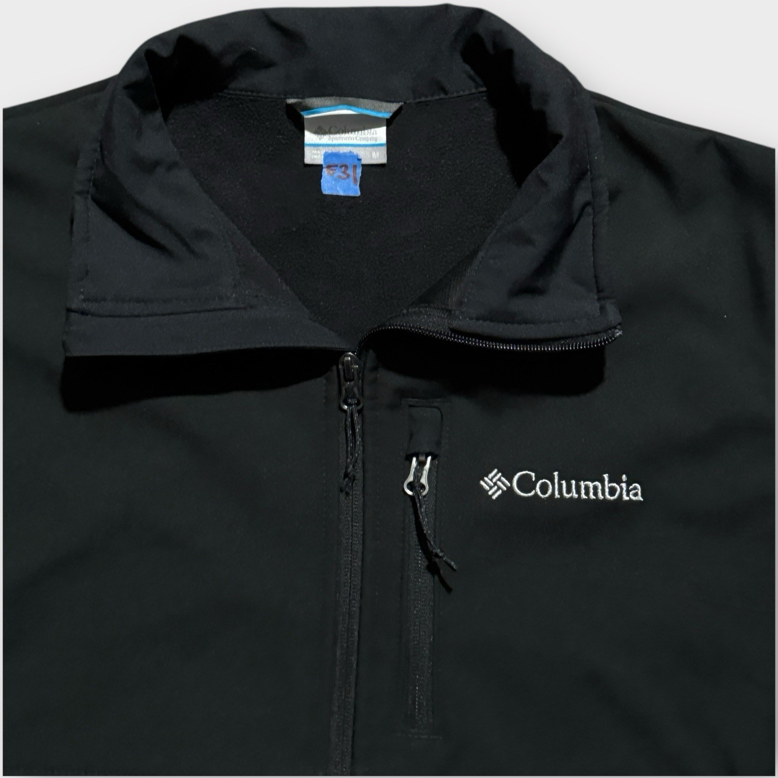 Columbia Jacket Mens M Black Softshell Full Zip Outdoors Windbreaker image 3