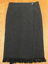 VTG Pendleton Gray Wool Lined Wrap Skirt, Dark Academia Old MoneySize 8, EUC B18
