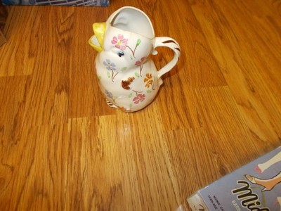 Vintage BLUE RIDGE Pottery Hand Painted Floral Chick Creamer/Pitcher 5.5 