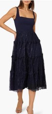 ADRIANNA PAPELL  DRESS/NEW WITH TAG/RETAIL$245/SIZE 6/FIT &FLARE/NAVY