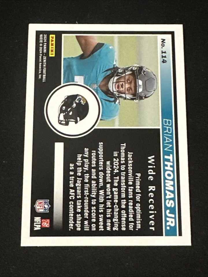 2024 Panini Zenith 114 Brian Thomas Jr. Jacksonville Jaguars Rookie Card - Image 2 of 2