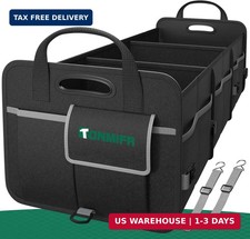Heavy-Duty Trunk Organizer Multi-Compartment Storage Box for SUV/Sedan/Minivan