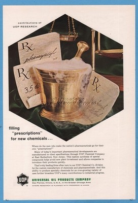1965 Universal Oil Products UOP Chemical East Rutherford NJ RX prescriptions ad