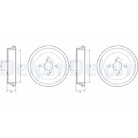 2X Delphi Bremstrommeln 200Mm Hinten Passend FÜR Toyota Yaris | BF547