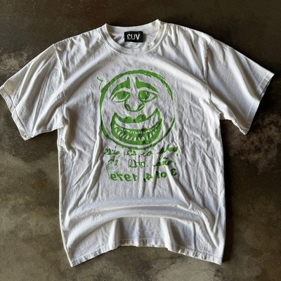 LUV Product T-Shirt White Men s M Green Smile Made in LA /Retail $195 SOLD OUT