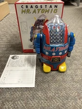 + Osaka Tin Toy Age Collection 1993 Cragstan Battery Operated Blue Mr. Atomic