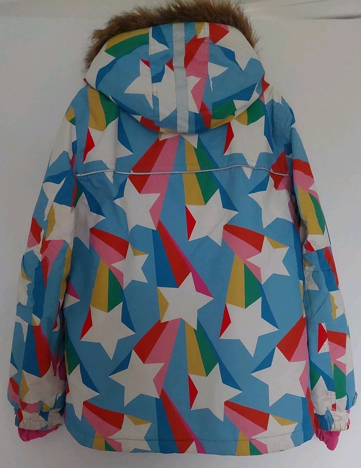 Mini Boden Girls Waterproof Coat Ski Jacket All Weather Stars,Age 13-14,VGC image 10