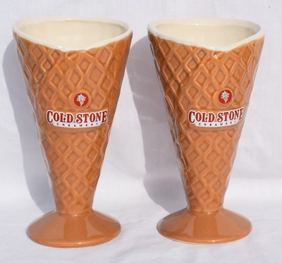 Marketplace Brands - (2) COLD STONE CREAMERY -WAFFLE ICE CREAM CONE SUNDAE DISH