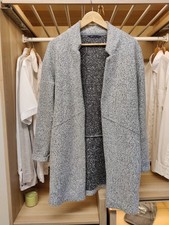 MARKS & SPENCER COATIGAN JACKET GREY MARL UK 12 NON-FASTEN KNIT LONG coat WOMENS