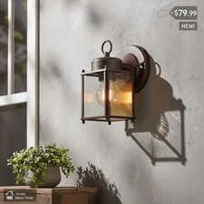8in H Rust Patina Outdoor Sconce with Easy Installation and Energy Efficiency