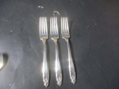 International Sterling Prelude Dinner Forks set of Three No Monograms