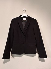Calvin Klein Blazer Womens 6 Black Stretch Office Work 2 Button