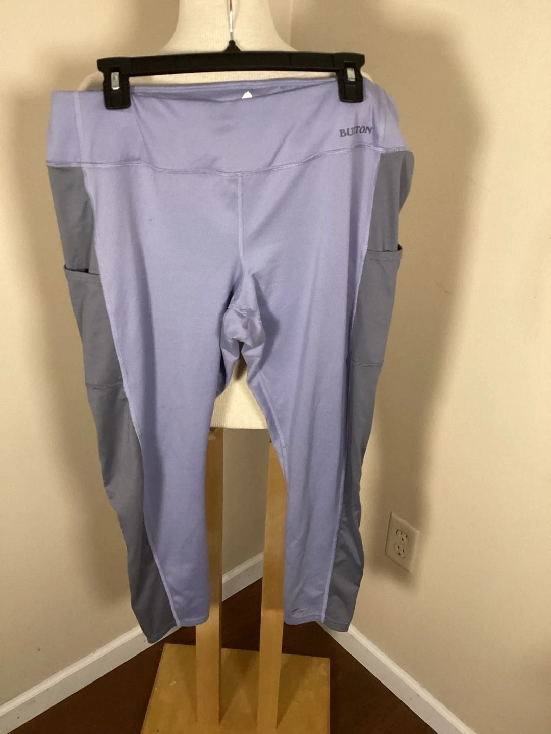 Burton Midweight X Base Layer Colorblock Leggings with Pockets Lavender Gray XL