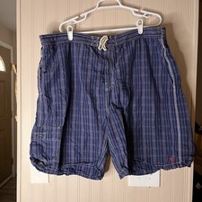 Polo Ralph Lauren Swim Trunks Men s 2X Big Lined Blue Purple Shorts Sport