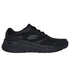 Zapato de Trabajo Skechers Hombre Negro Arco Ajuste Resistente al Deslizamiento Cojín Cómodo Encaje 200331