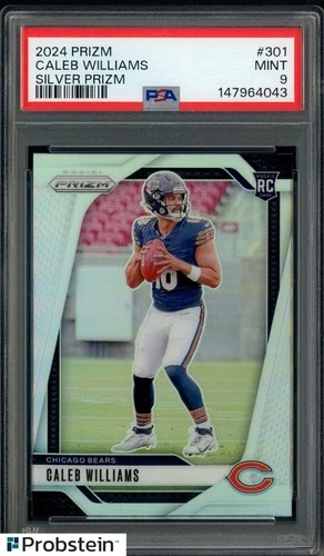 Caleb Williams 2024 Prizm #301 Silver Prizm Bears RC Rookie PSA 9 MINT