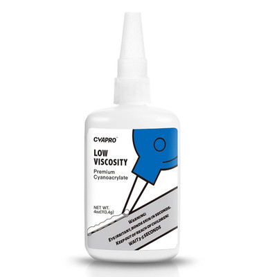 Professional Grade CA Super Glue, Fast Curing Adhesive 4 Oz, Low Viscosity