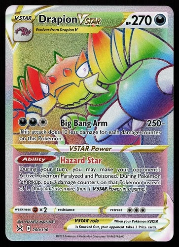 Drapion VSTAR 200/196 Rainbow Rare Lost Origin Pokemon Card