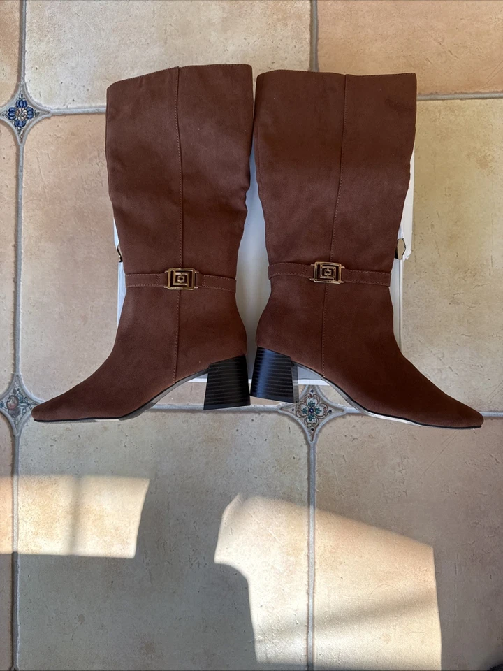 Talla 7.5 Mujer Liz Clairborne Rigsbee Marrón Oscuro Coñac Foto 2 de 3