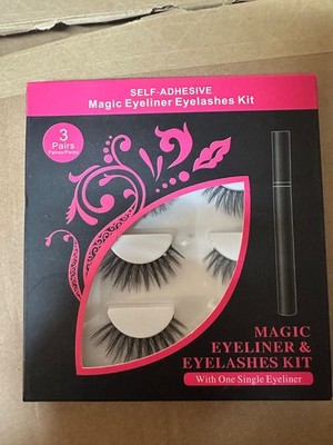 New False Eyelashes - No Glue Magnetic Black Eyeliner and Lashes Kit with gift!