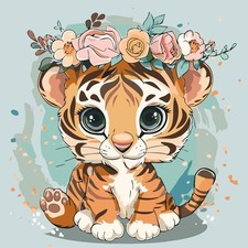 Tiger Flower Paint by Numbers Kit for Adults Beginner,Diy Easy Adult Paint by Nu