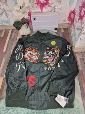 Members Only Sport Tora Tiger Herren Bomberjacke Japanisch L Vintage Stil Neu