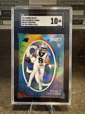 2023 Panini Select Bryce Young RC #CRO-BYO Certified Rookies Tie-Dye /25 SGC 10