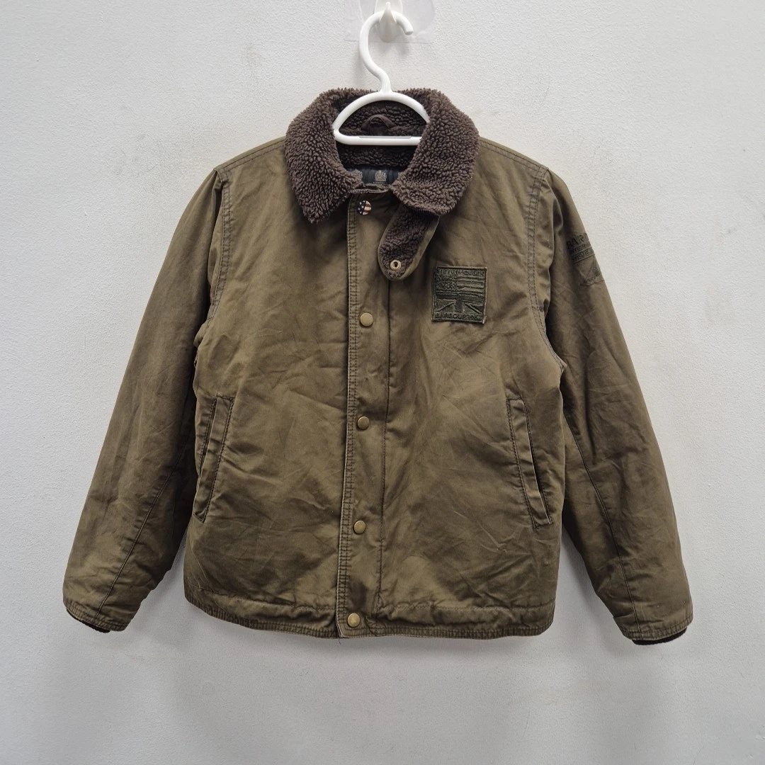 ALEXANDER MCQUEEN Giacca Barbour ragazzo Steve McQueen uragano impermeabile cera foderata sherpa grande