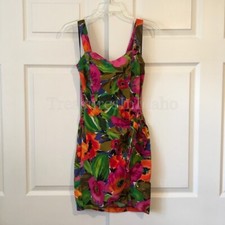 Vintage Concepts Brand Floral Tropical Wrap Side Tie Dress Original Owner