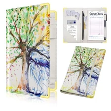 Leather Server Book Waiter Receipt Book with Zipper Pocket for Server Apron