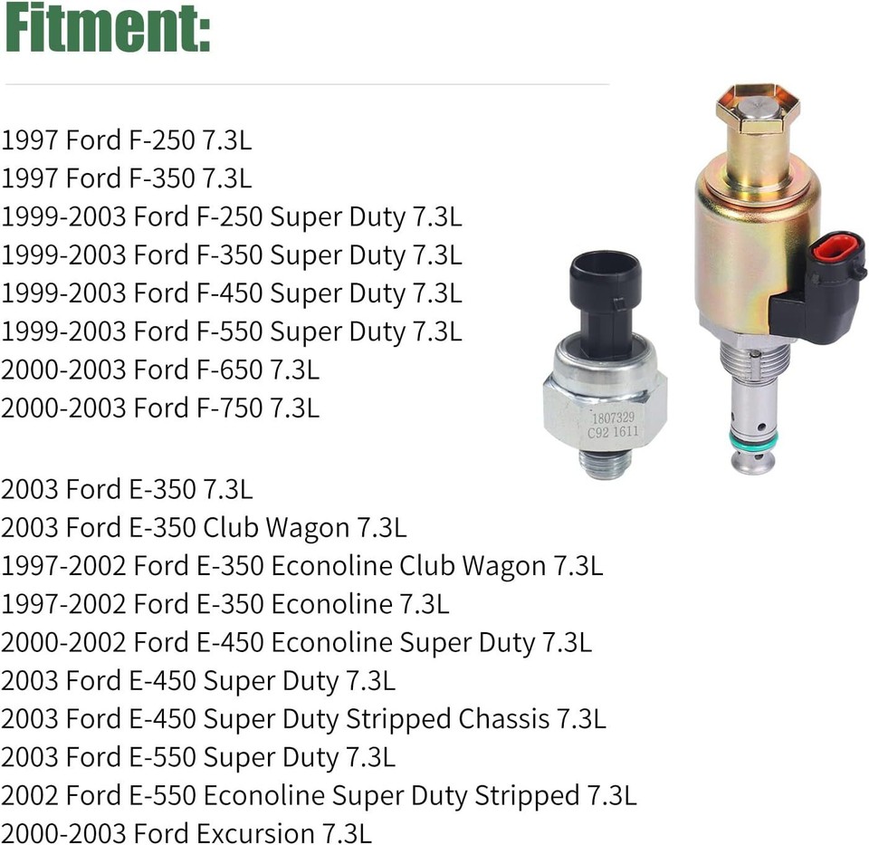 Fuel Pressure Regulator ICP/IPR & Sensor For International Navistar Dt466e Dt466 Engines 1004927 - Foto 8