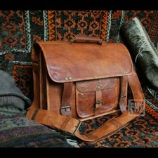 Brown Vintage Leather Men's Handmade Laptop Shoulder Satchel Messenger Bag New