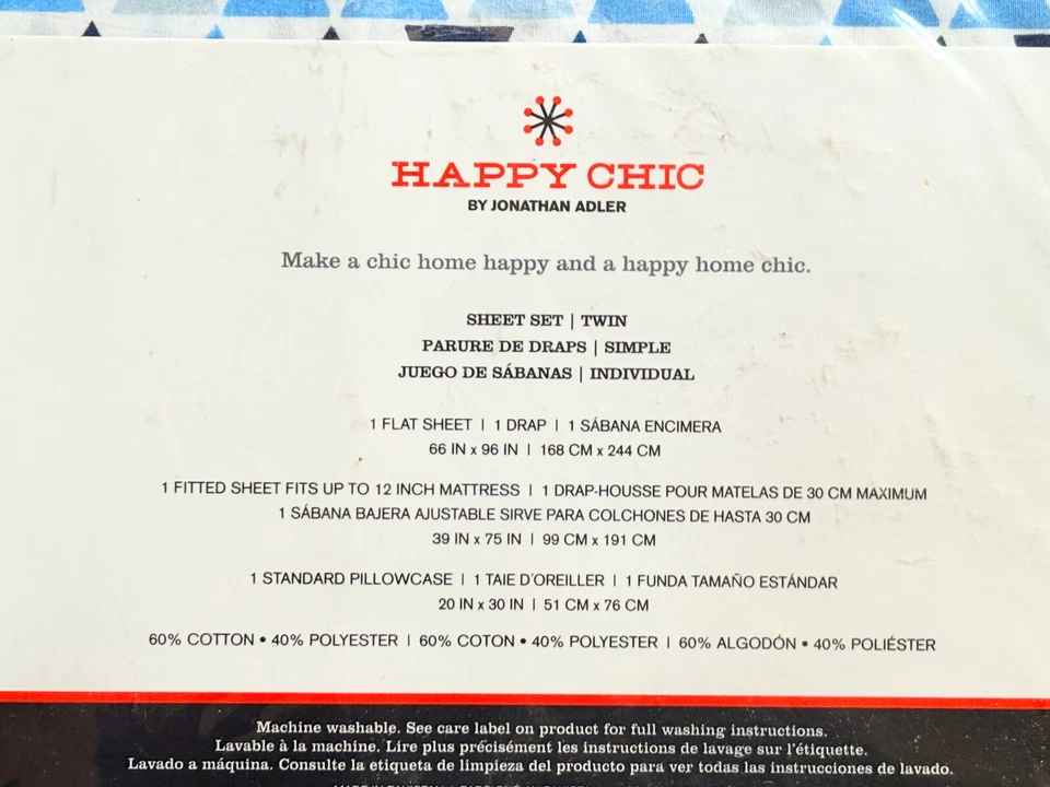Sábana Geométrica Jonathan Adler Happy Chic Talla Doble (juego de 3 piezas rico en algodón) Foto 2 de 3
