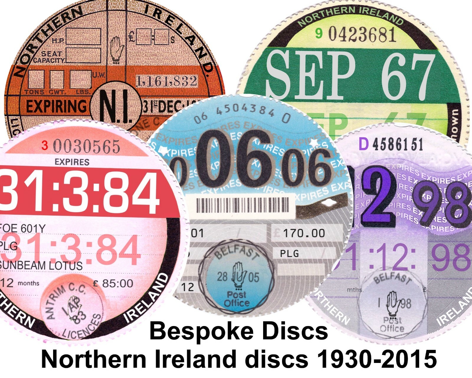 Replica / Reproduction Northern Ireland Road Tax Disc Vintage Bespoke Irish eBay