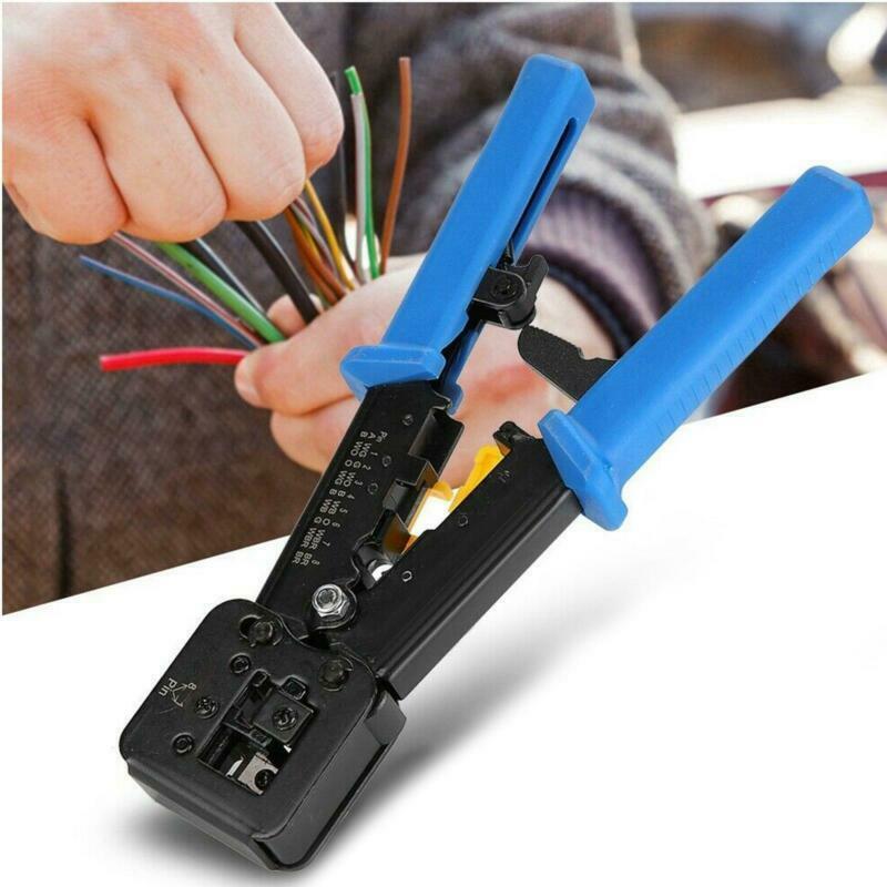 RJ45 Crimping Tool Ratchet Crimper EZ Pass Through Cat5/5e Cat6 RJ11